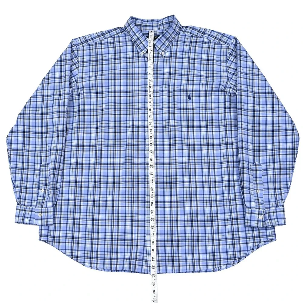 Polo‎ Ralph Lauren Shirt 2XB Mens Plaid Performance Long Sleeve Button Down Pony